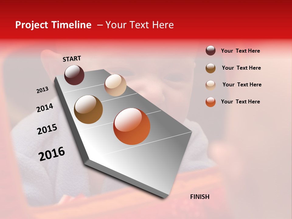 Baby Seeing Self In Mirror PowerPoint Template