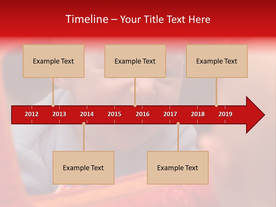 Baby Seeing Self In Mirror PowerPoint Template