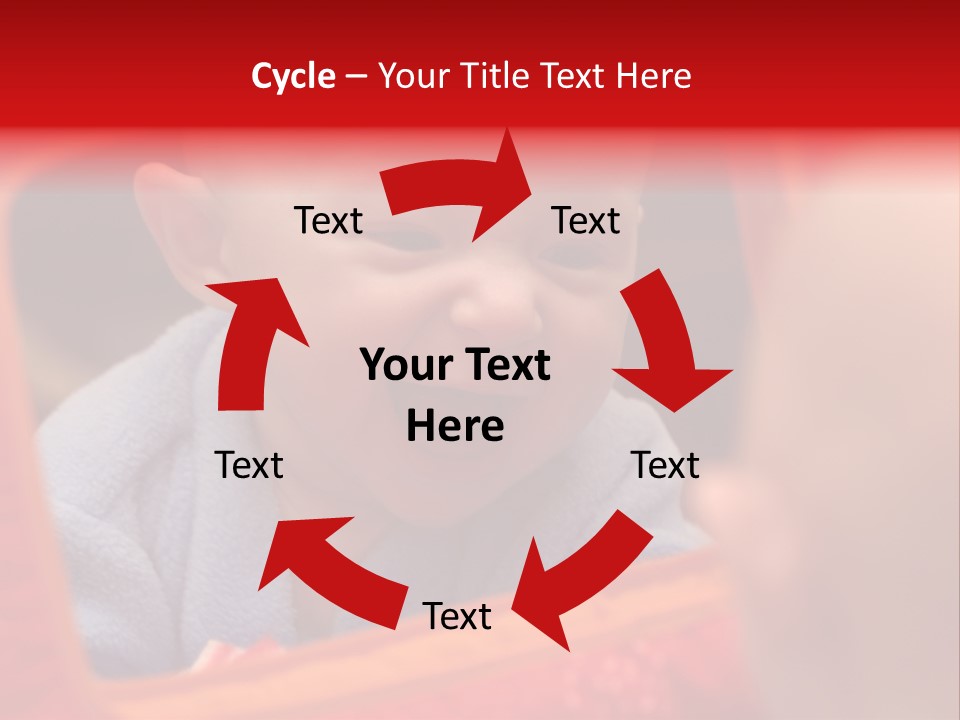 Baby Seeing Self In Mirror PowerPoint Template