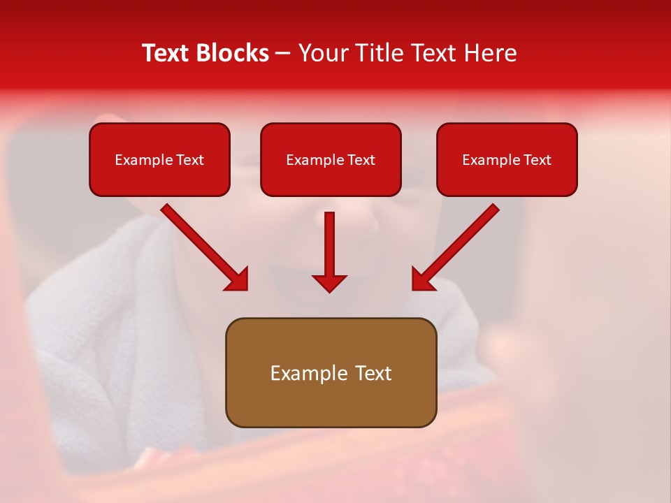 Baby Seeing Self In Mirror PowerPoint Template