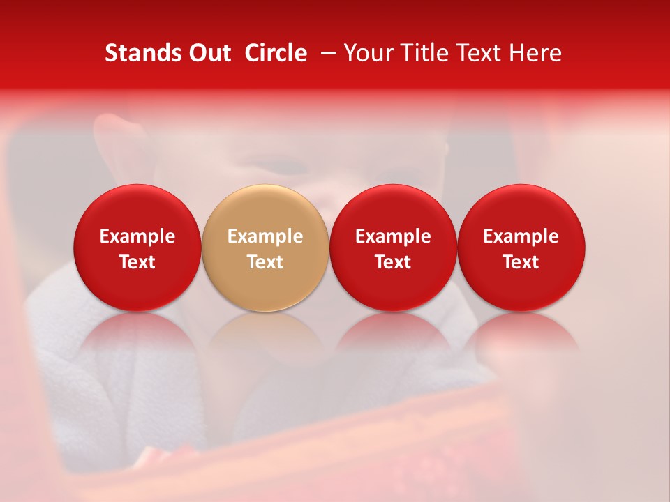 Baby Seeing Self In Mirror PowerPoint Template