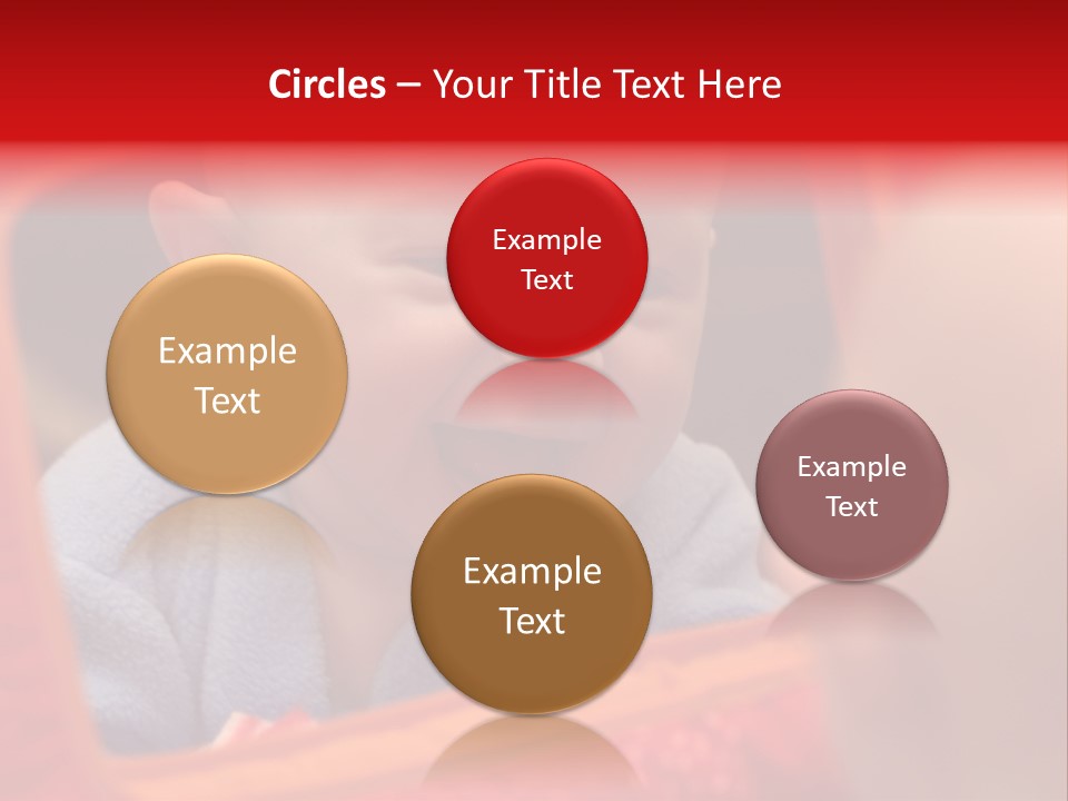 Baby Seeing Self In Mirror PowerPoint Template