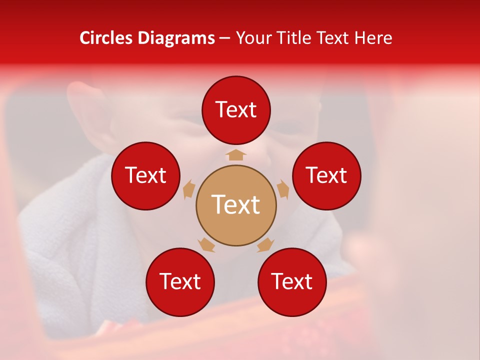 Baby Seeing Self In Mirror PowerPoint Template