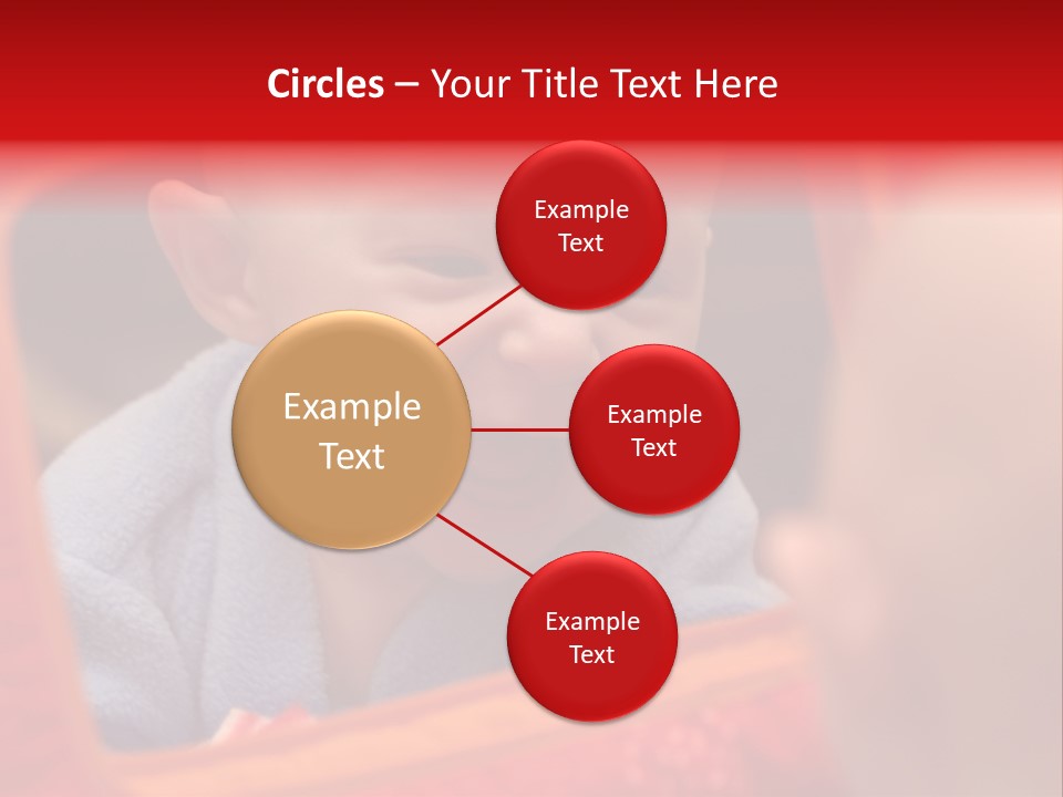 Baby Seeing Self In Mirror PowerPoint Template