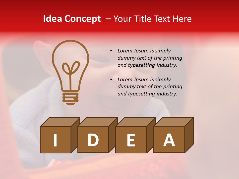 Baby Seeing Self In Mirror PowerPoint Template