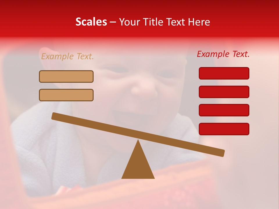 Baby Seeing Self In Mirror PowerPoint Template