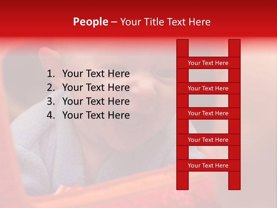 Baby Seeing Self In Mirror PowerPoint Template
