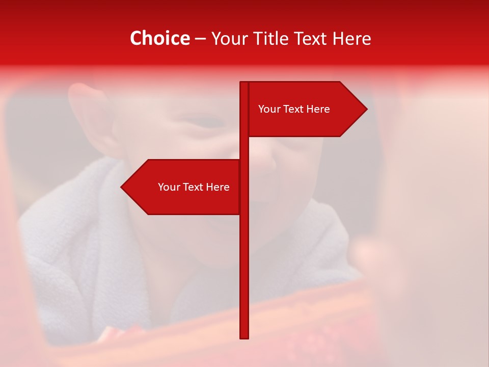 Baby Seeing Self In Mirror PowerPoint Template