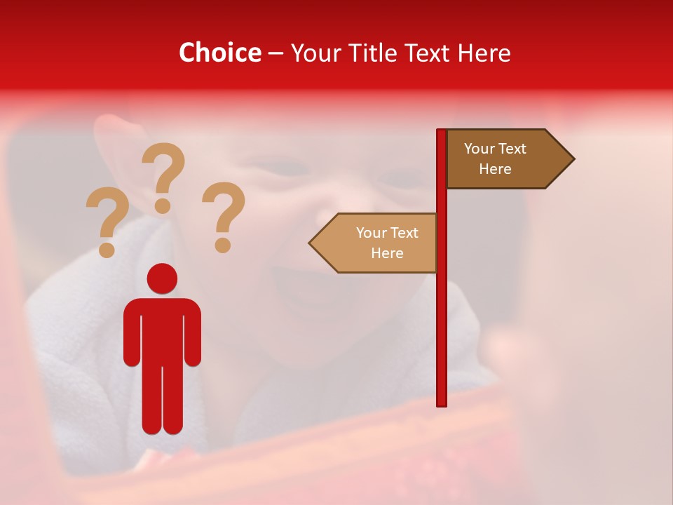 Baby Seeing Self In Mirror PowerPoint Template