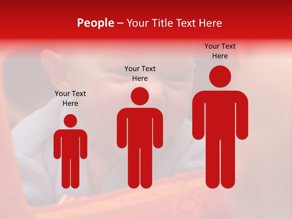 Baby Seeing Self In Mirror PowerPoint Template