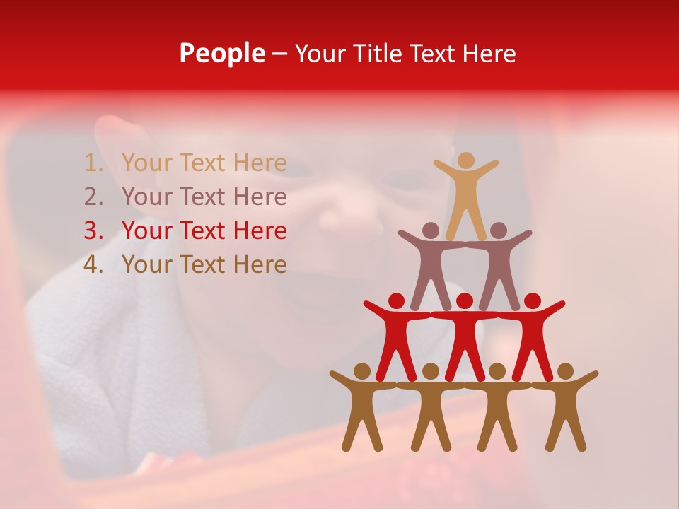 Baby Seeing Self In Mirror PowerPoint Template