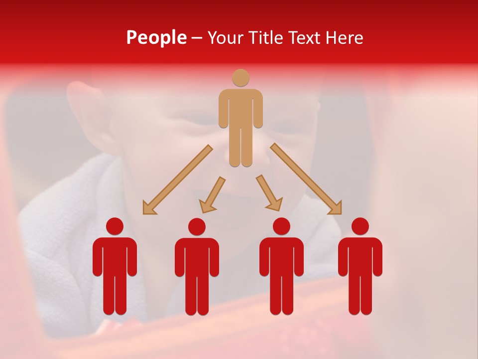 Baby Seeing Self In Mirror PowerPoint Template