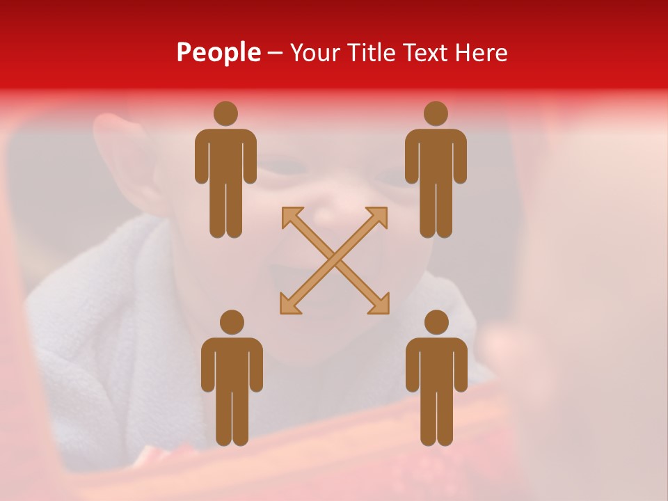 Baby Seeing Self In Mirror PowerPoint Template