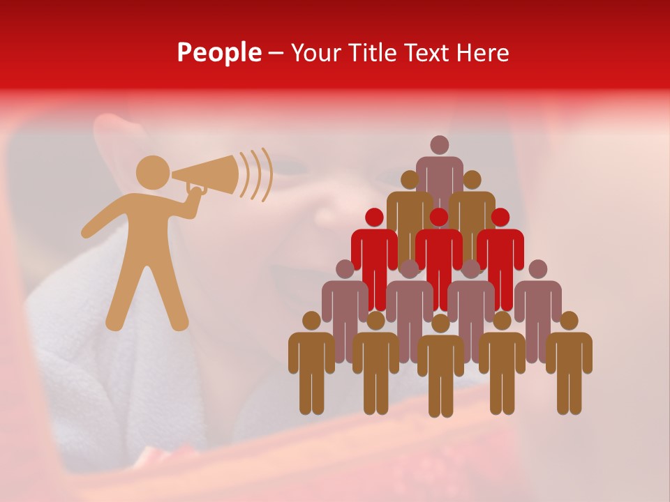 Baby Seeing Self In Mirror PowerPoint Template