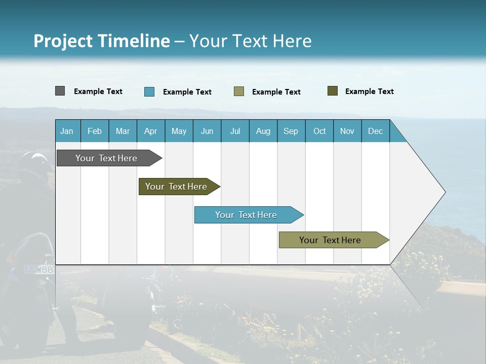 Tour Bike Pair Reach Their Goal, West Coast, New Zealand Coastal Vista PowerPoint Template
