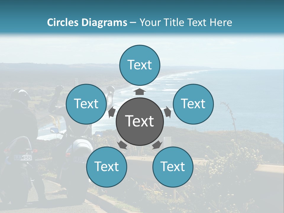 Tour Bike Pair Reach Their Goal, West Coast, New Zealand Coastal Vista PowerPoint Template