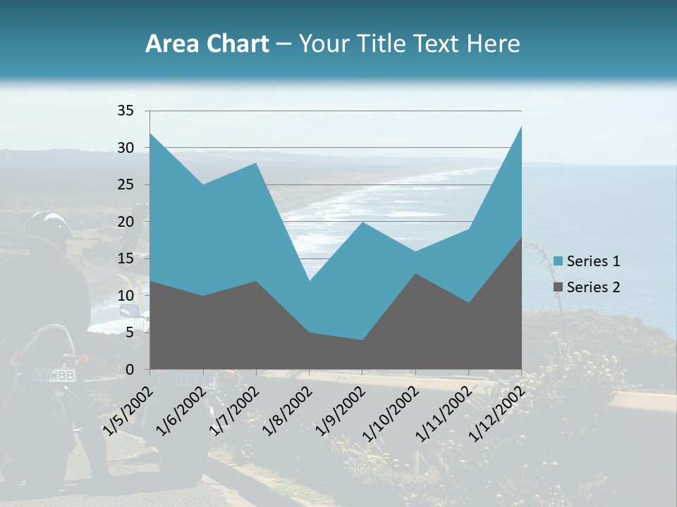 Tour Bike Pair Reach Their Goal, West Coast, New Zealand Coastal Vista PowerPoint Template