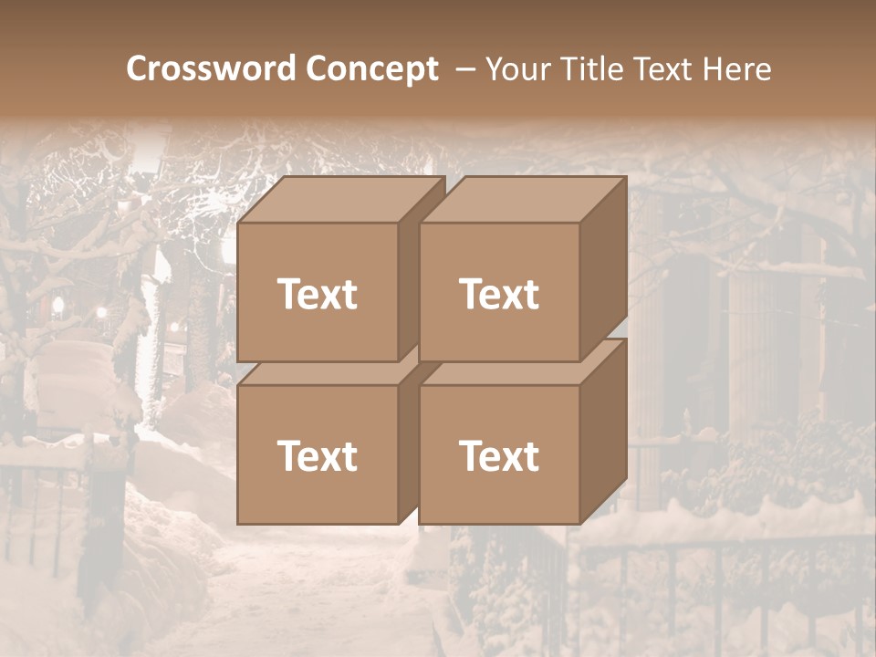 Stock Image Of A Snowing Winter At Boston, Massachusetts, Usa PowerPoint Template