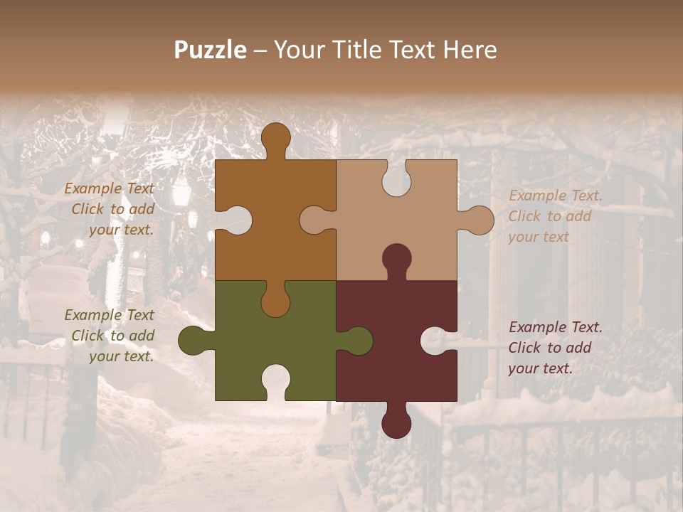 Stock Image Of A Snowing Winter At Boston, Massachusetts, Usa PowerPoint Template