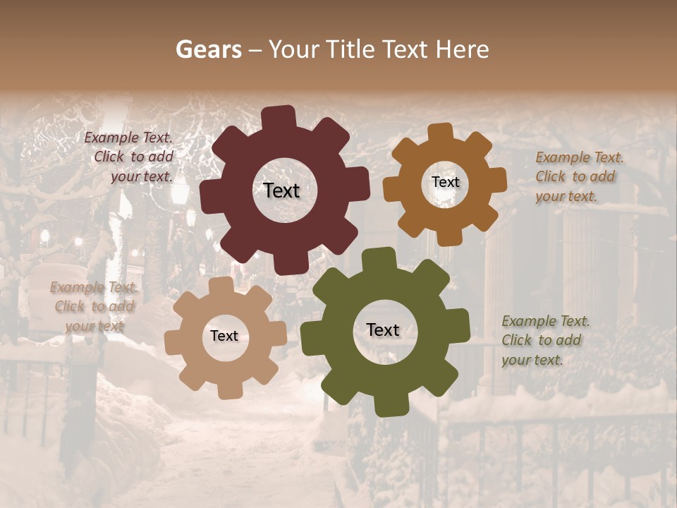 Stock Image Of A Snowing Winter At Boston, Massachusetts, Usa PowerPoint Template