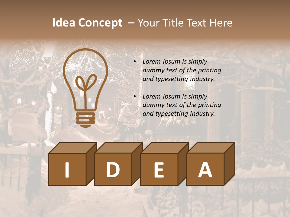 Stock Image Of A Snowing Winter At Boston, Massachusetts, Usa PowerPoint Template