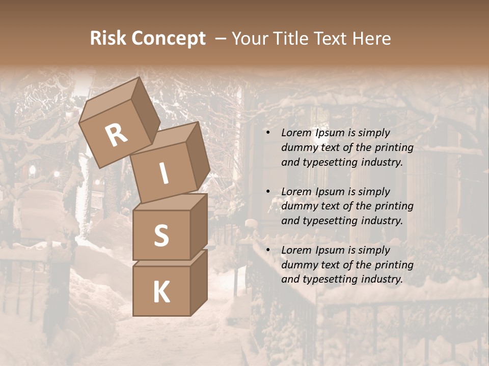 Stock Image Of A Snowing Winter At Boston, Massachusetts, Usa PowerPoint Template