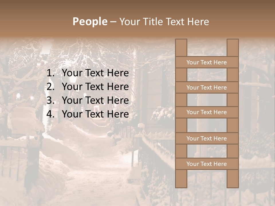 Stock Image Of A Snowing Winter At Boston, Massachusetts, Usa PowerPoint Template