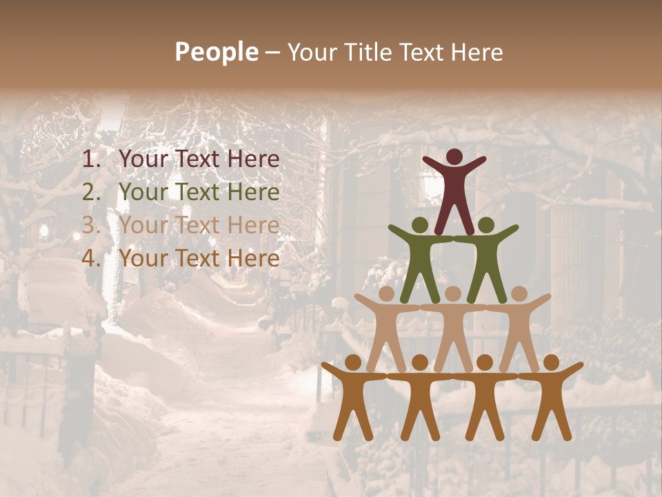 Stock Image Of A Snowing Winter At Boston, Massachusetts, Usa PowerPoint Template