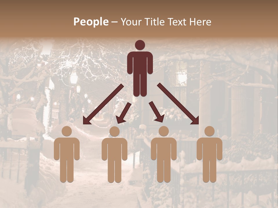 Stock Image Of A Snowing Winter At Boston, Massachusetts, Usa PowerPoint Template