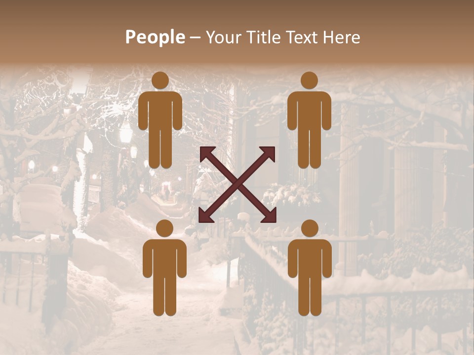 Stock Image Of A Snowing Winter At Boston, Massachusetts, Usa PowerPoint Template