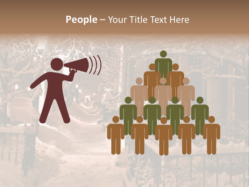 Stock Image Of A Snowing Winter At Boston, Massachusetts, Usa PowerPoint Template