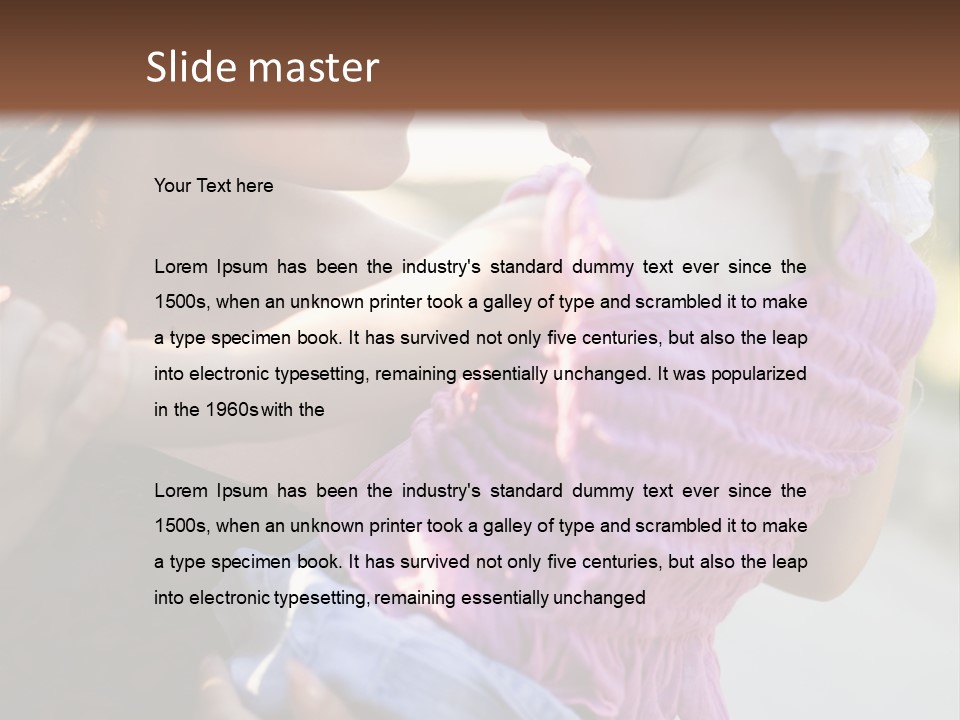 Happy Mother With Kid Outdoor PowerPoint Template