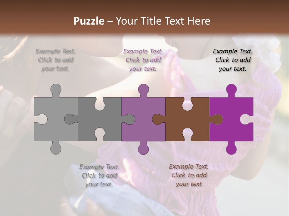 Happy Mother With Kid Outdoor PowerPoint Template