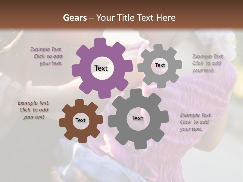 Happy Mother With Kid Outdoor PowerPoint Template