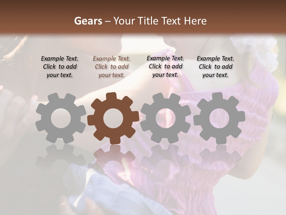 Happy Mother With Kid Outdoor PowerPoint Template