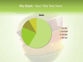 Composition Made From Pieces Of Apple,Lemon And Orange On Isolated Green Background PowerPoint Template