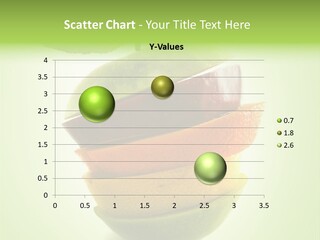 Composition Made From Pieces Of Apple,Lemon And Orange On Isolated Green Background PowerPoint Template