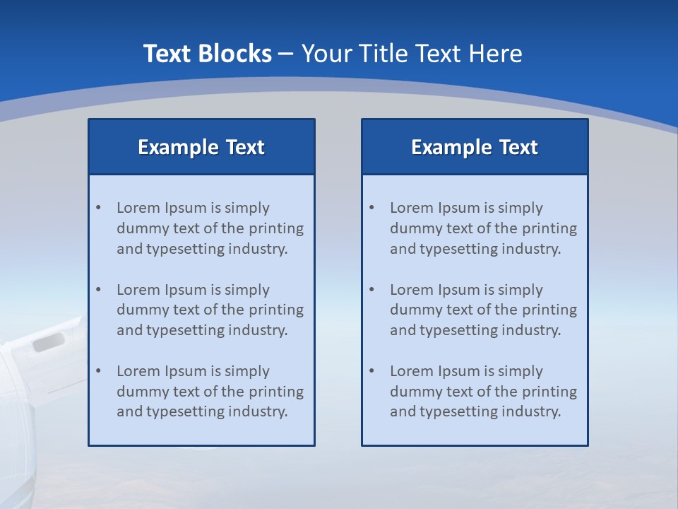 Luxury Private Jet Cruising At High Altitude - Great For Banner PowerPoint Template