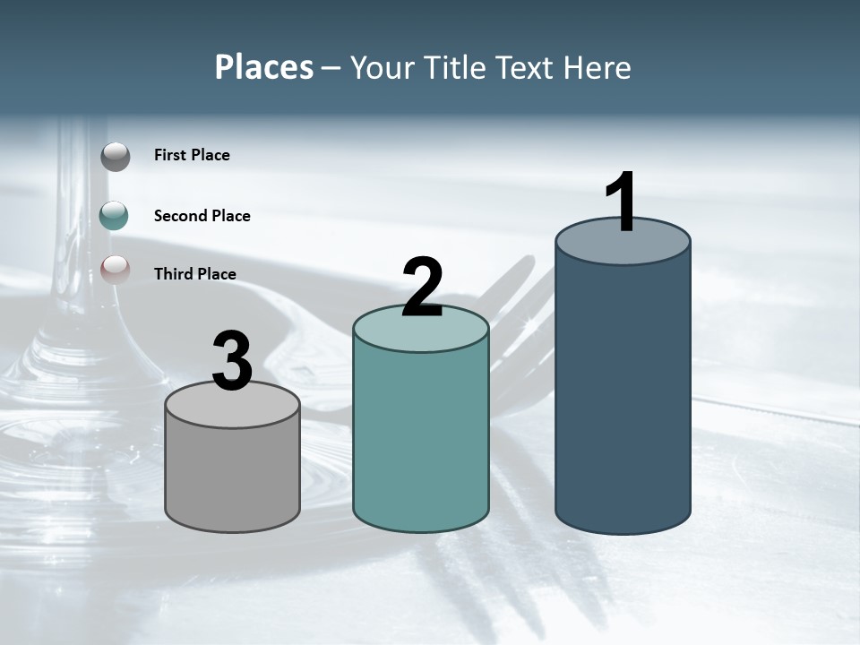 Place Setting - Close-Up Of Knife, Fork, Glass - Toned PowerPoint Template