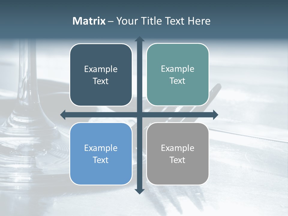 Place Setting - Close-Up Of Knife, Fork, Glass - Toned PowerPoint Template
