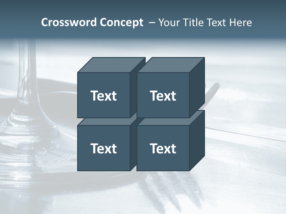 Place Setting - Close-Up Of Knife, Fork, Glass - Toned PowerPoint Template