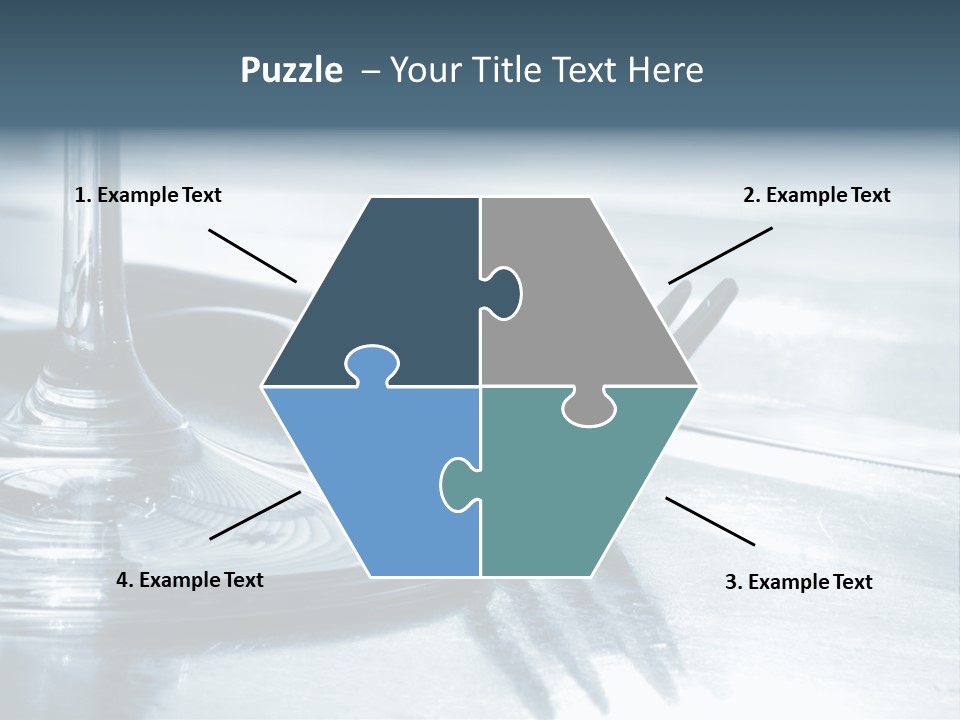 Place Setting - Close-Up Of Knife, Fork, Glass - Toned PowerPoint Template