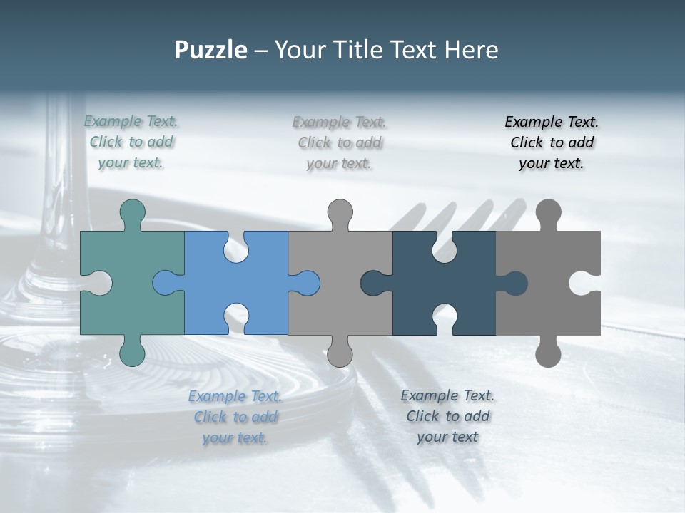 Place Setting - Close-Up Of Knife, Fork, Glass - Toned PowerPoint Template