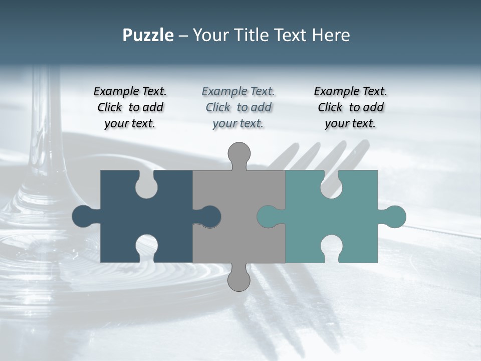 Place Setting - Close-Up Of Knife, Fork, Glass - Toned PowerPoint Template