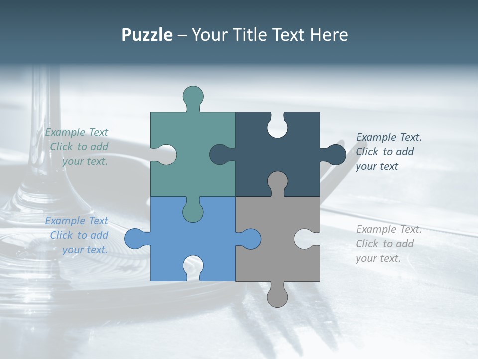 Place Setting - Close-Up Of Knife, Fork, Glass - Toned PowerPoint Template