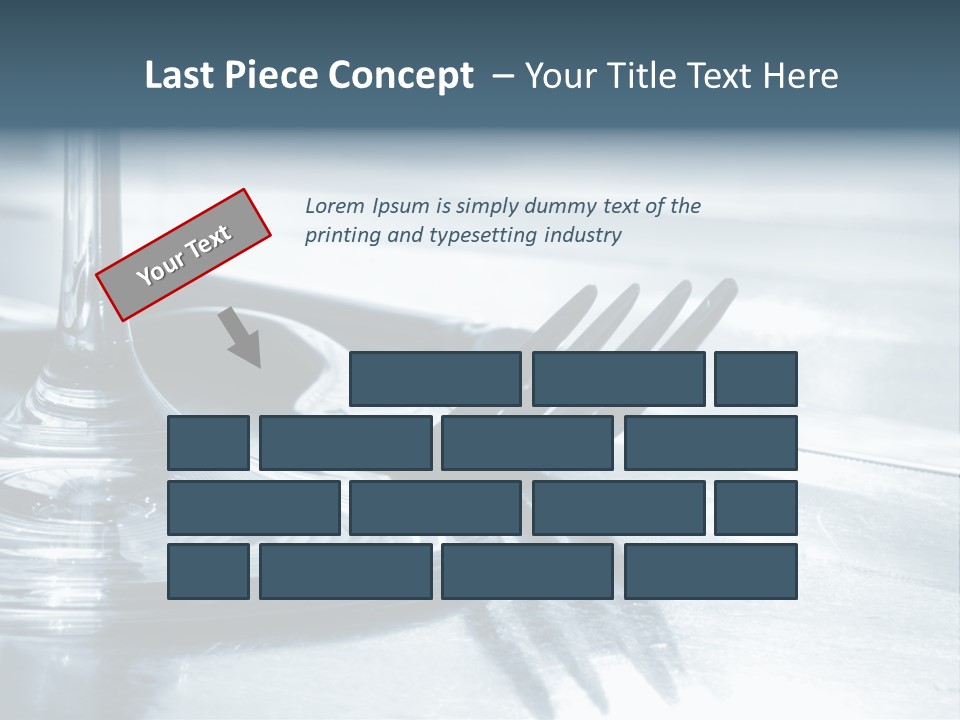 Place Setting - Close-Up Of Knife, Fork, Glass - Toned PowerPoint Template