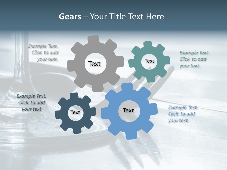 Place Setting - Close-Up Of Knife, Fork, Glass - Toned PowerPoint Template