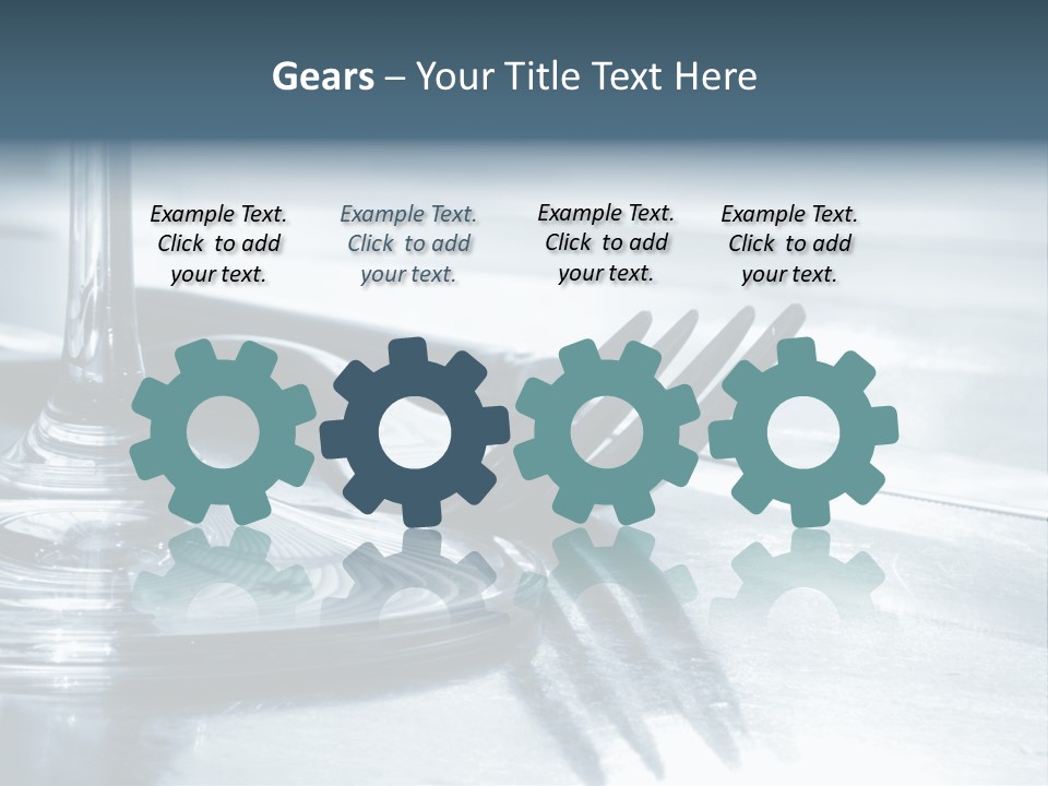 Place Setting - Close-Up Of Knife, Fork, Glass - Toned PowerPoint Template