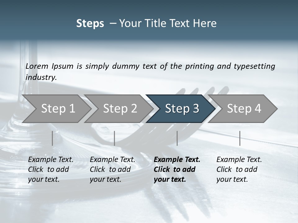 Place Setting - Close-Up Of Knife, Fork, Glass - Toned PowerPoint Template