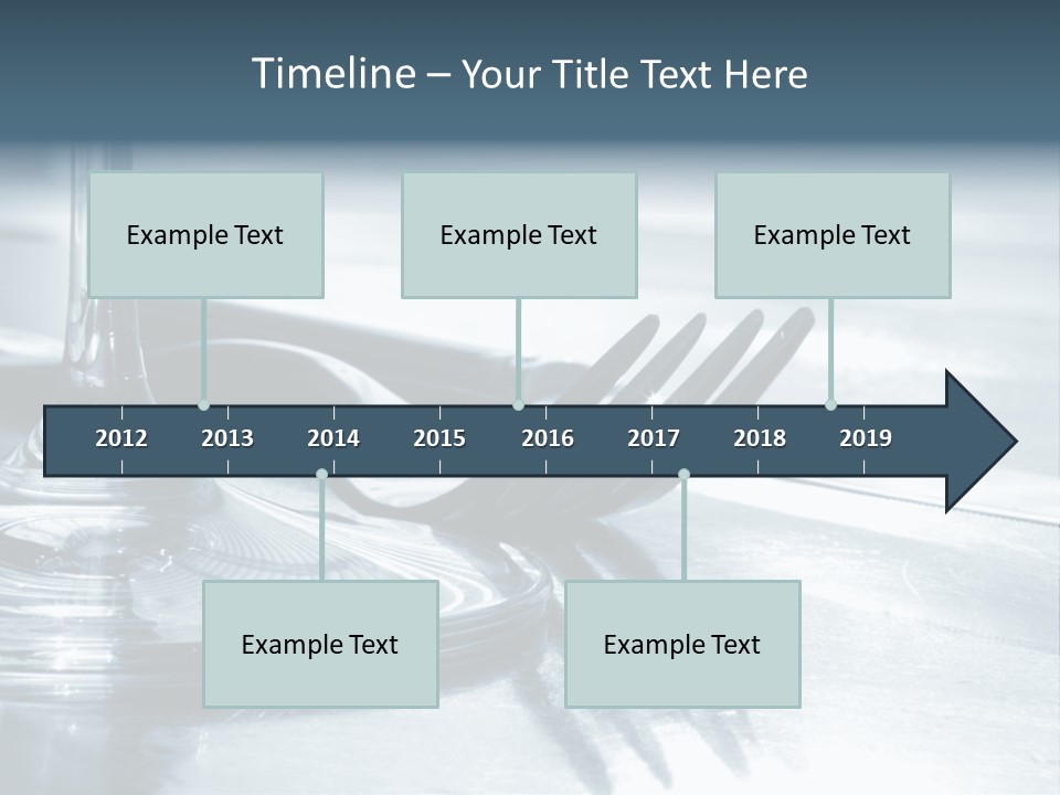Place Setting - Close-Up Of Knife, Fork, Glass - Toned PowerPoint Template